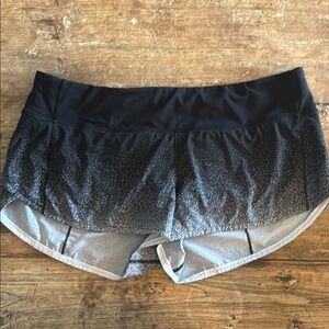Lululemon Black and Gray Speed up Women's running Shorts 10